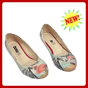 DOGO Be A Flamingo Tropical Print Flats US 8.5‎ EU 39 New Slip On Shoes